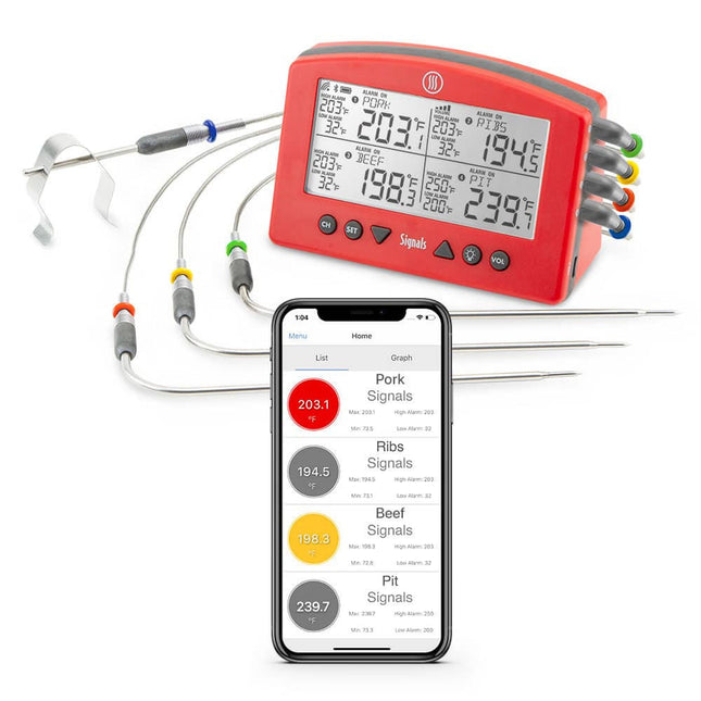 Signals 4-kanaals Wi-Fi & Bluetooth BBQ Thermometer
