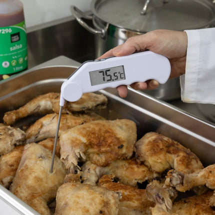 Gourmet Thermometer waterbestendige thermometer met opvouwbare meetprobe -Wit