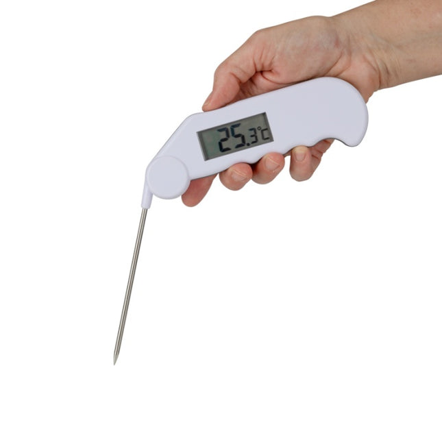 Gourmet Thermometer waterbestendige thermometer met opvouwbare meetprobe -Wit