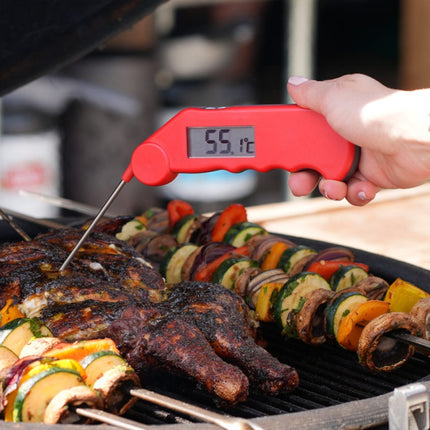 Gourmet Thermometer waterbestendige thermometer met opvouwbare meetprobe -Rood