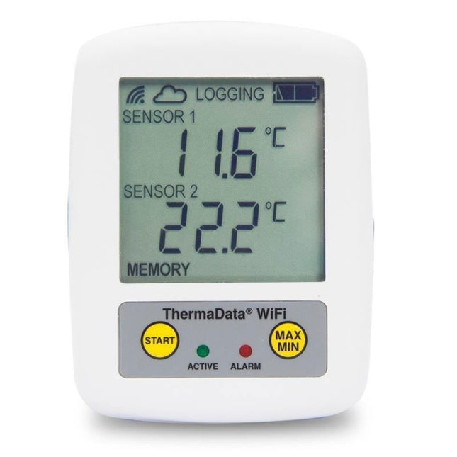 ThermaData® WiFi 2-kanaals thermokoppel-datalogger