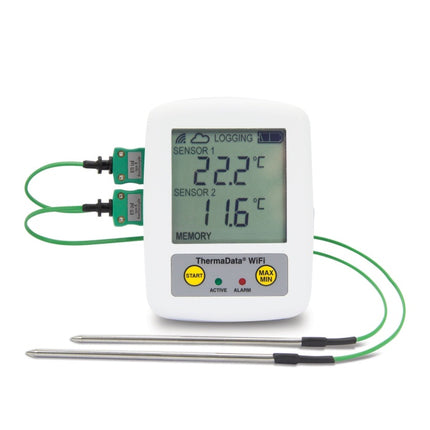 ThermaData® WiFi 2-Channel Thermocouple Data Logger